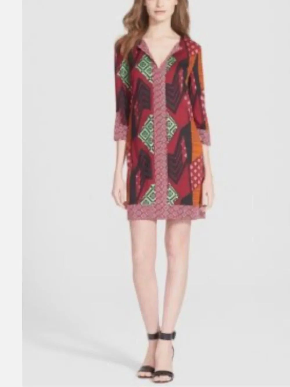 Diane von Furstenberg DVF Night Fall Carla Knit Sheath Flare Dress